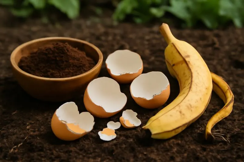 Marc de café, coquilles d'œuf, peau de banane : les déchets de cuisine qui font pousser le jardin